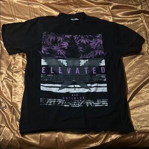 Black and Purple Short Sleeve Graphic Tee